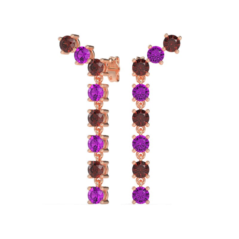 Waterfall Dangle Prong-Set Earrings