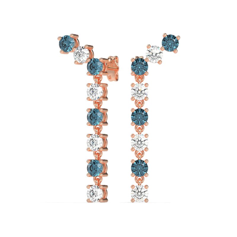 Waterfall Dangle Prong-Set Earrings