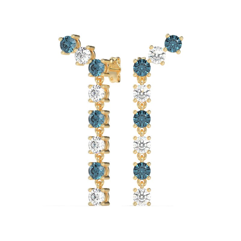 Waterfall Dangle Prong-Set Earrings