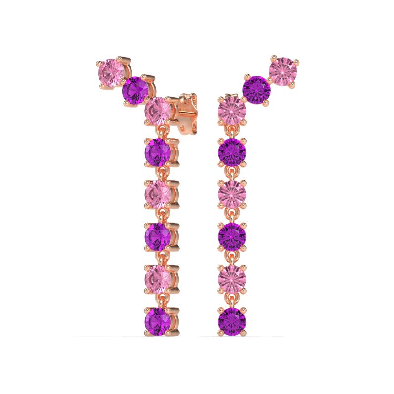 Waterfall Dangle Prong-Set Earrings