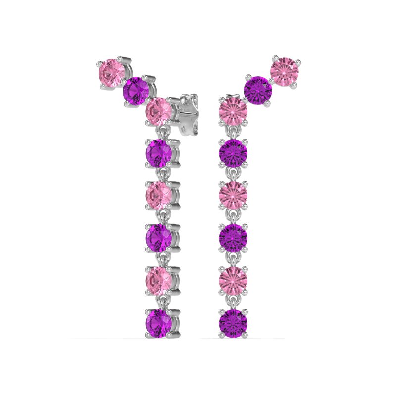Waterfall Dangle Prong-Set Earrings