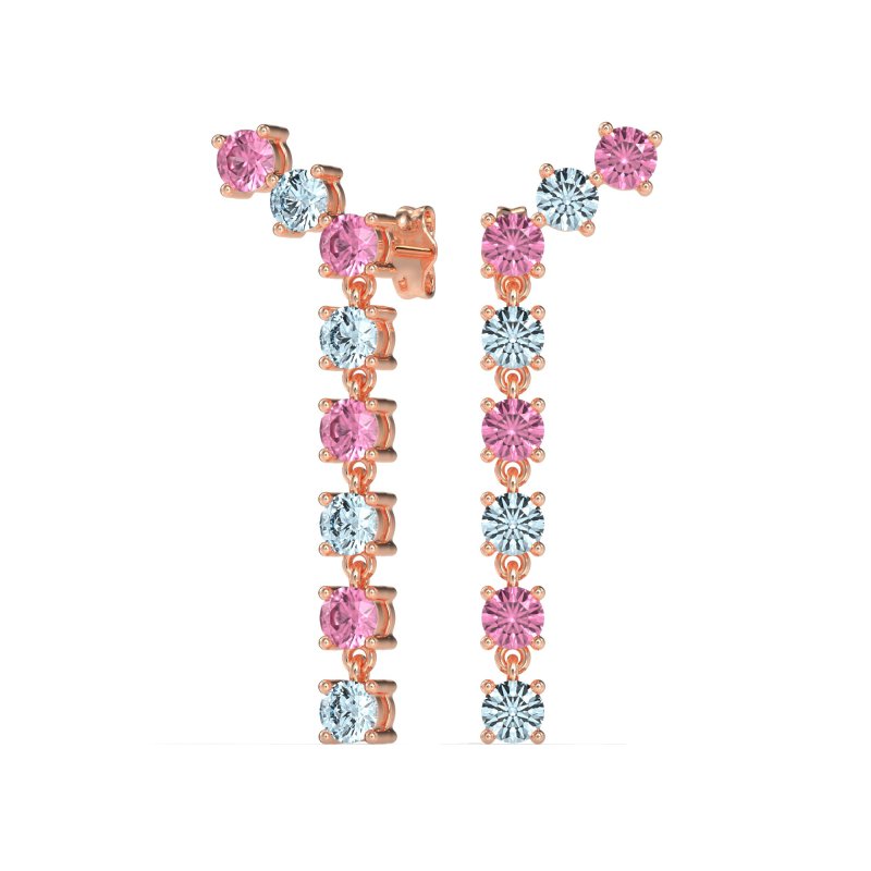 Waterfall Dangle Prong-Set Earrings