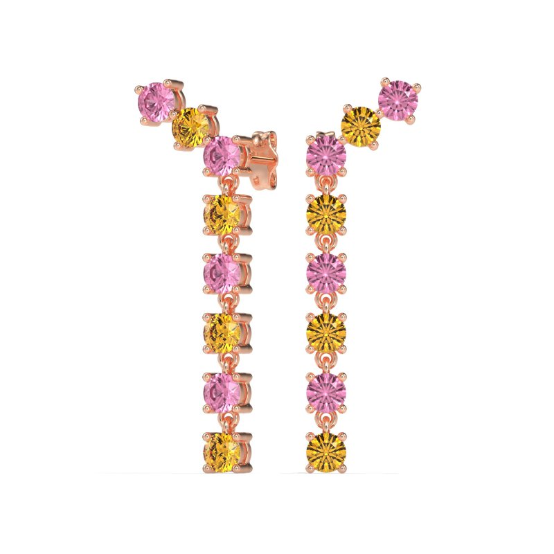 Waterfall Dangle Prong-Set Earrings