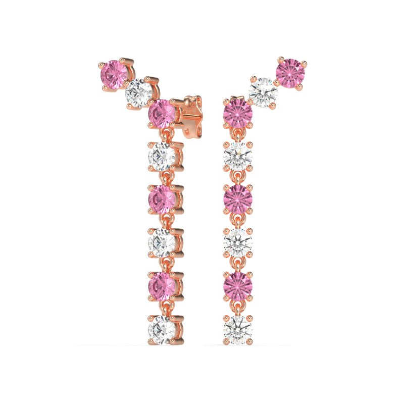 Waterfall Dangle Prong-Set Earrings