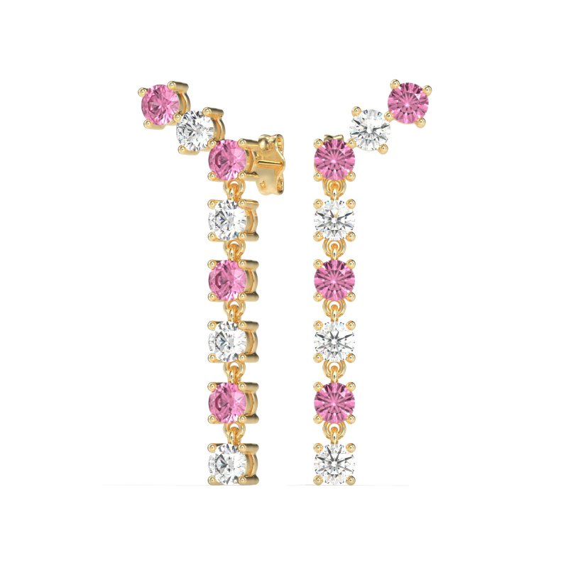 Waterfall Dangle Prong-Set Earrings