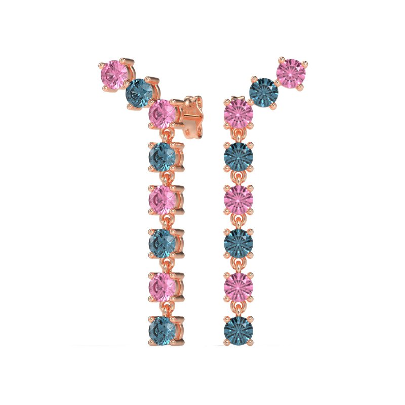 Waterfall Dangle Prong-Set Earrings