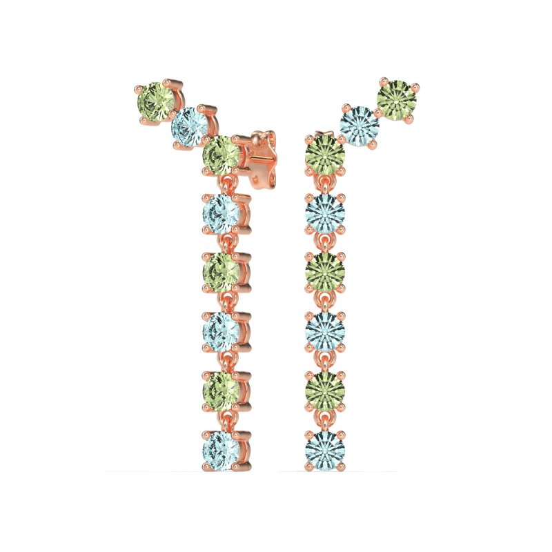 Waterfall Dangle Prong-Set Earrings