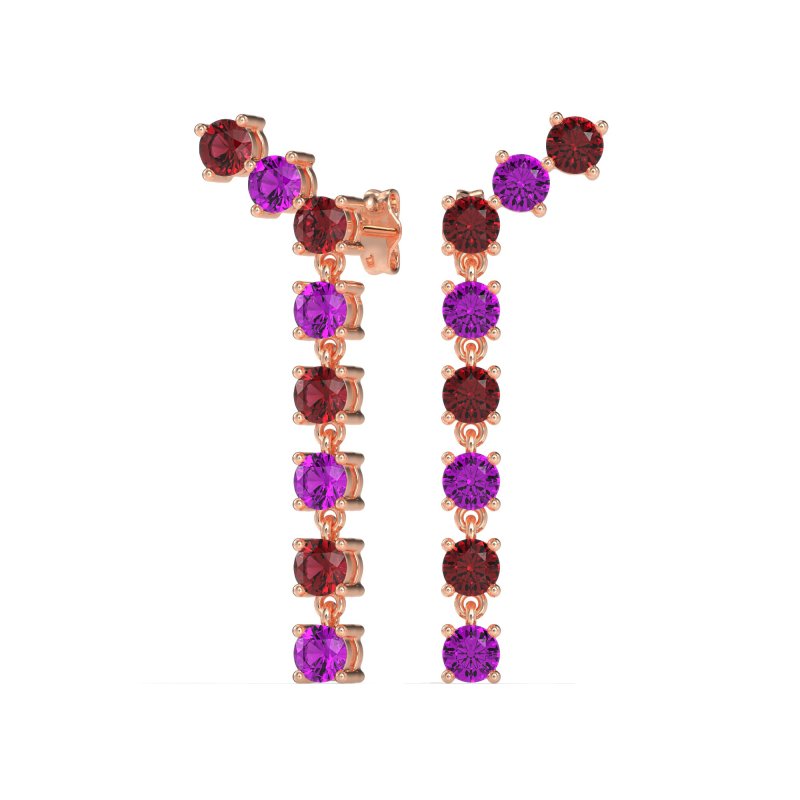 Waterfall Dangle Prong-Set Earrings