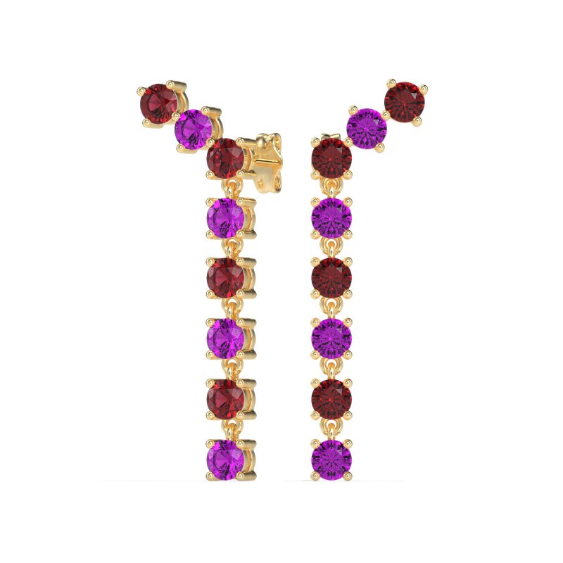 Waterfall Dangle Prong-Set Earrings