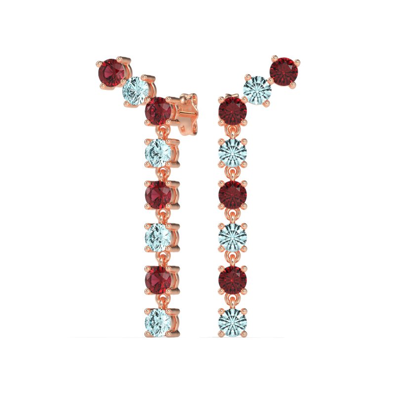 Waterfall Dangle Prong-Set Earrings