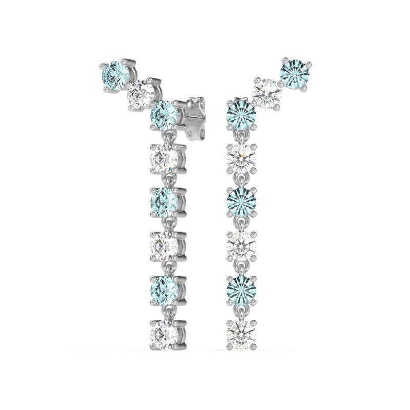Waterfall Dangle Prong-Set Earrings
