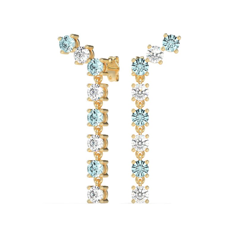 Waterfall Dangle Prong-Set Earrings