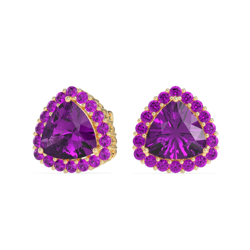 Trillion Halo Stud Earrings