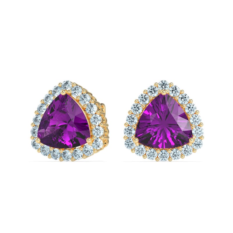 Trillion Halo Stud Earrings
