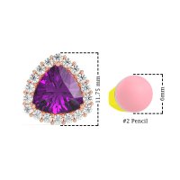 Trillion Halo Stud Earrings