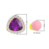 Trillion Halo Stud Earrings