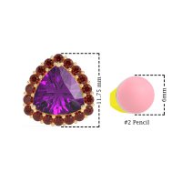 Trillion Halo Stud Earrings