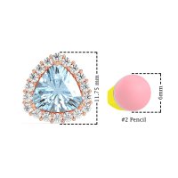 Trillion Halo Stud Earrings