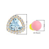 Trillion Halo Stud Earrings