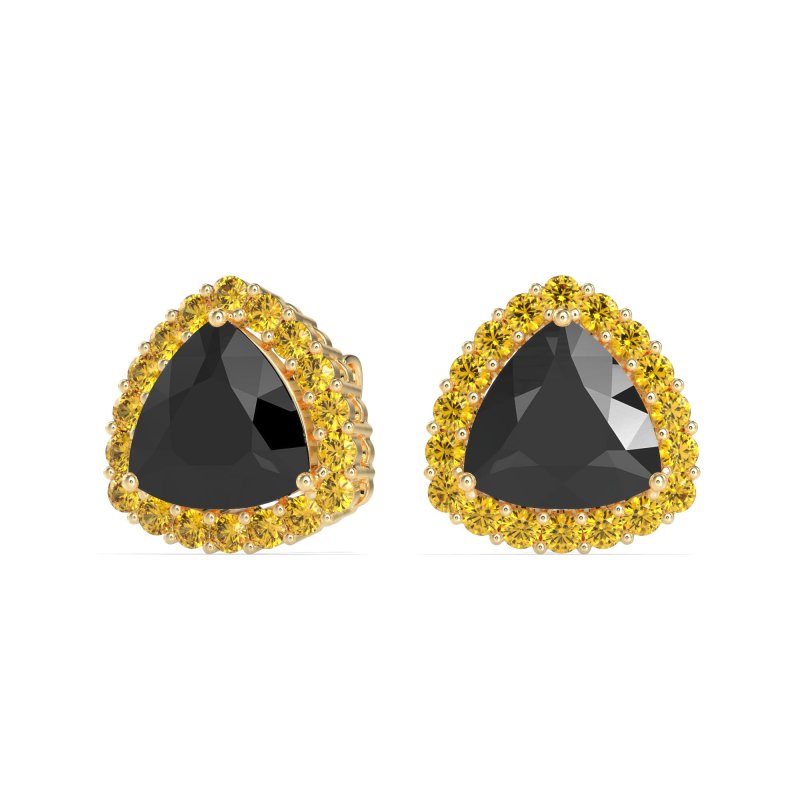 Trillion Halo Stud Earrings