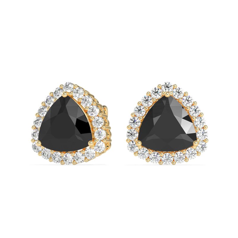 Trillion Halo Stud Earrings