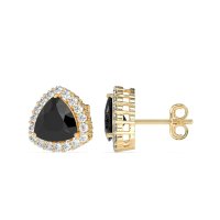 Trillion Halo Stud Earrings