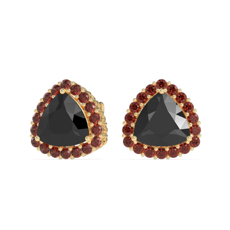 Trillion Halo Stud Earrings