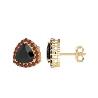 Trillion Halo Stud Earrings