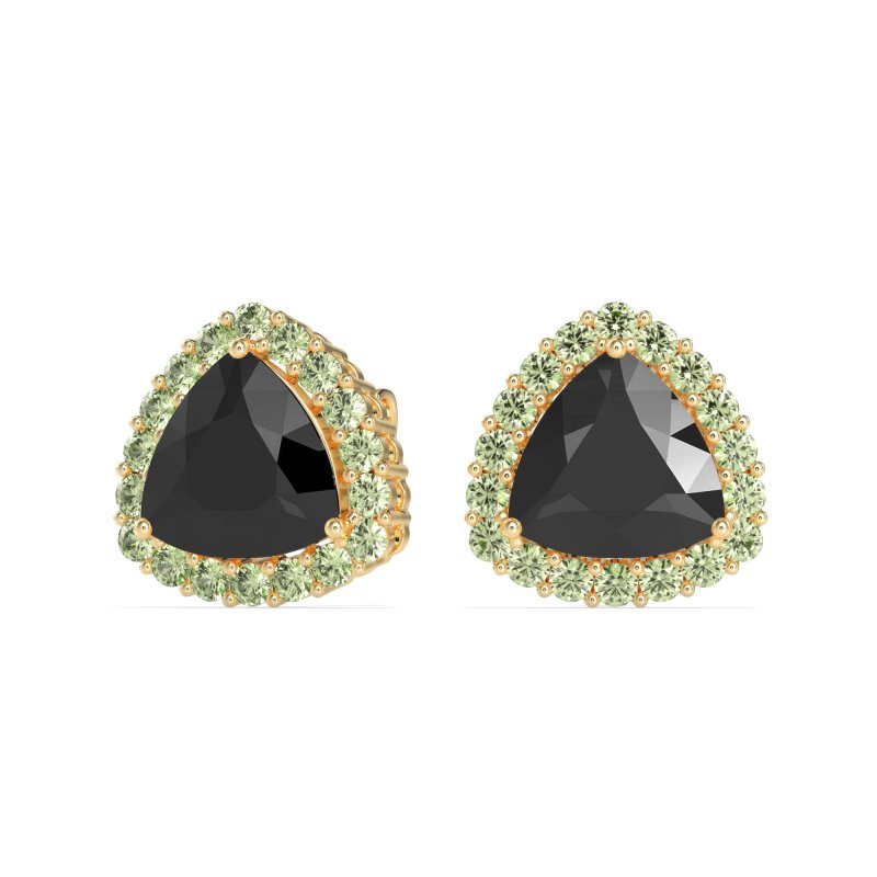 Trillion Halo Stud Earrings