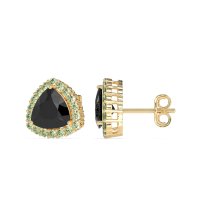 Trillion Halo Stud Earrings