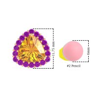 Trillion Halo Stud Earrings