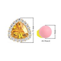 Trillion Halo Stud Earrings