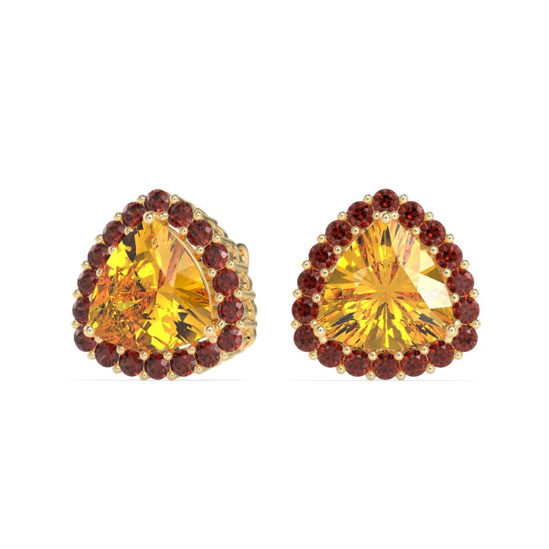 Trillion Halo Stud Earrings