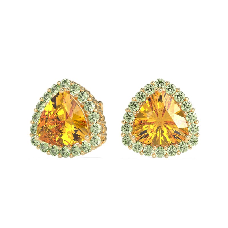 Trillion Halo Stud Earrings