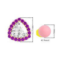 Trillion Halo Stud Earrings