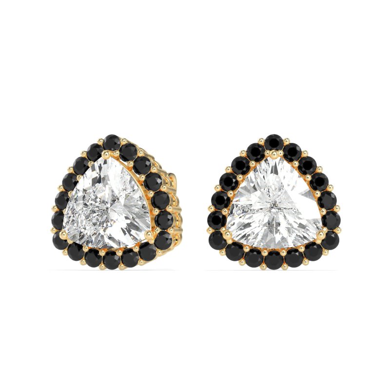 Trillion Halo Stud Earrings