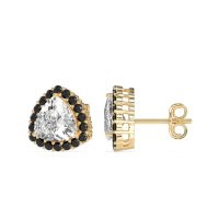 Trillion Halo Stud Earrings