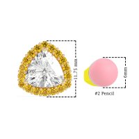 Trillion Halo Stud Earrings