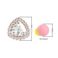 Trillion Halo Stud Earrings
