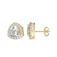 Trillion Halo Stud Earrings
