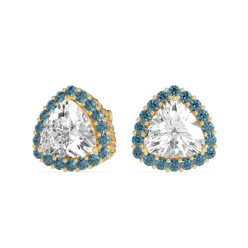 Trillion Halo Stud Earrings