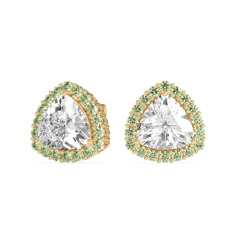 Trillion Halo Stud Earrings