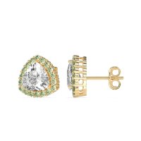 Trillion Halo Stud Earrings