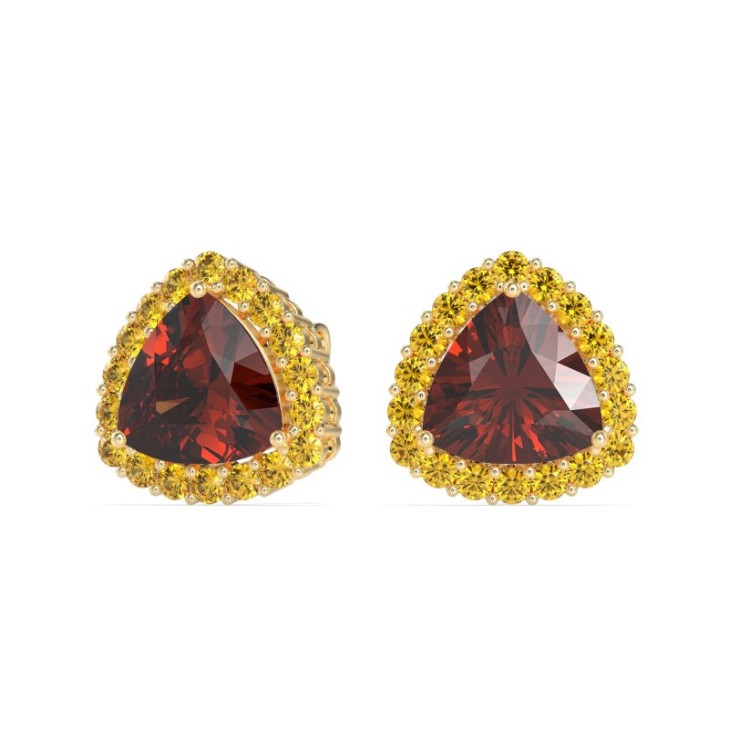 Trillion Halo Stud Earrings