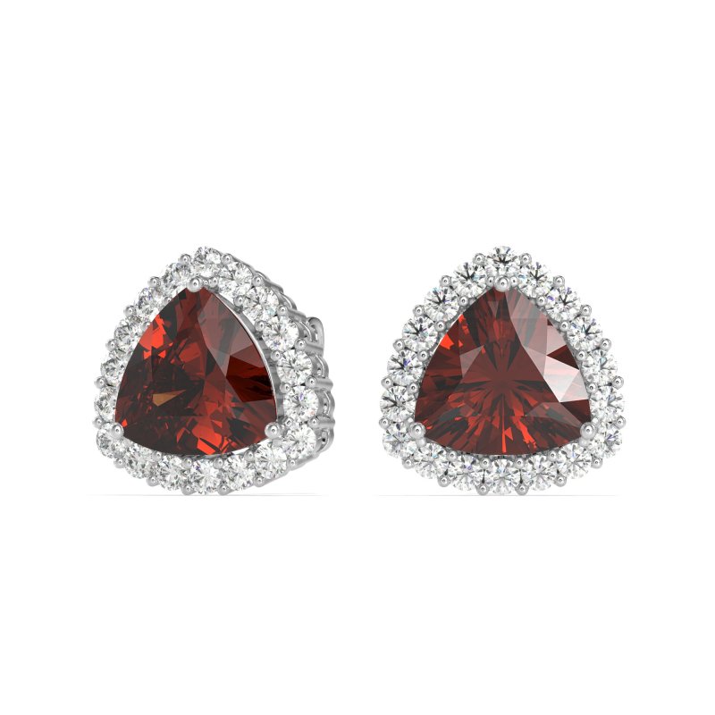 Trillion Halo Stud Earrings