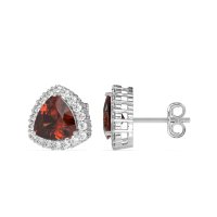 Trillion Halo Stud Earrings