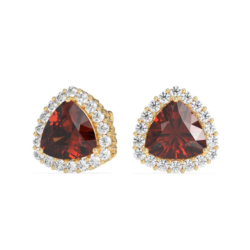 Trillion Halo Stud Earrings