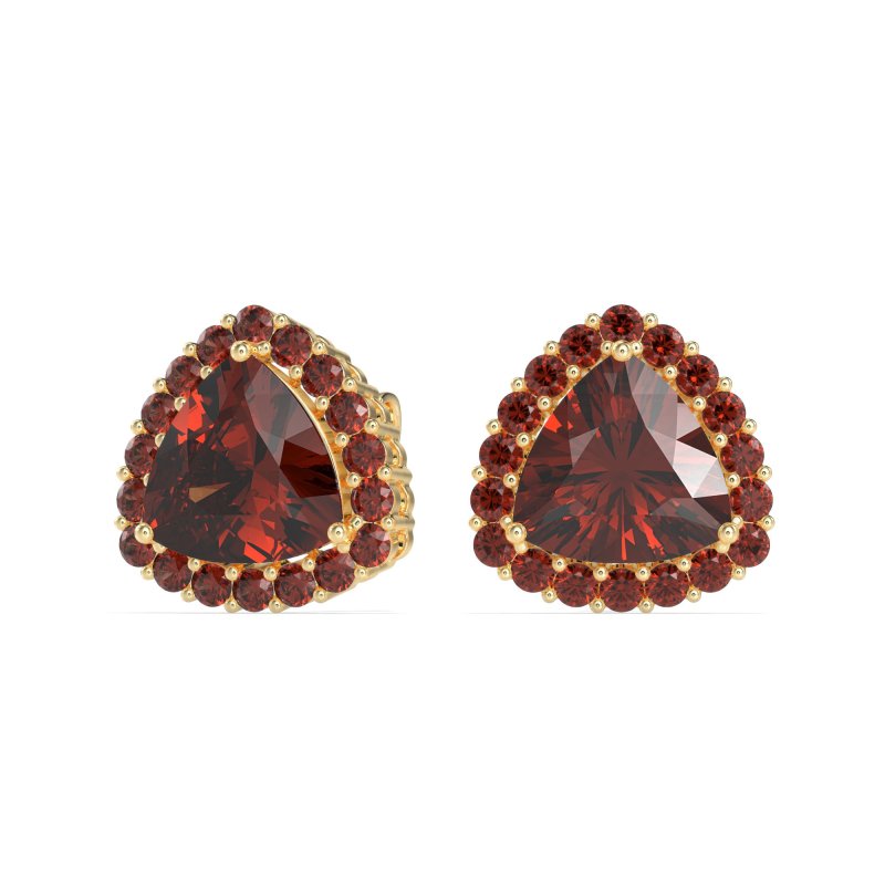 Trillion Halo Stud Earrings