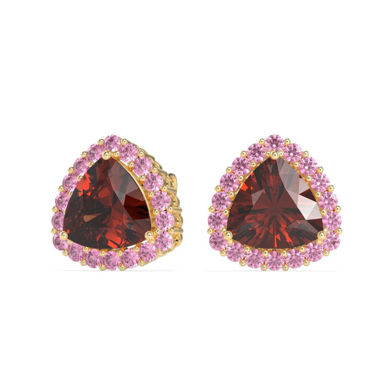 Trillion Halo Stud Earrings