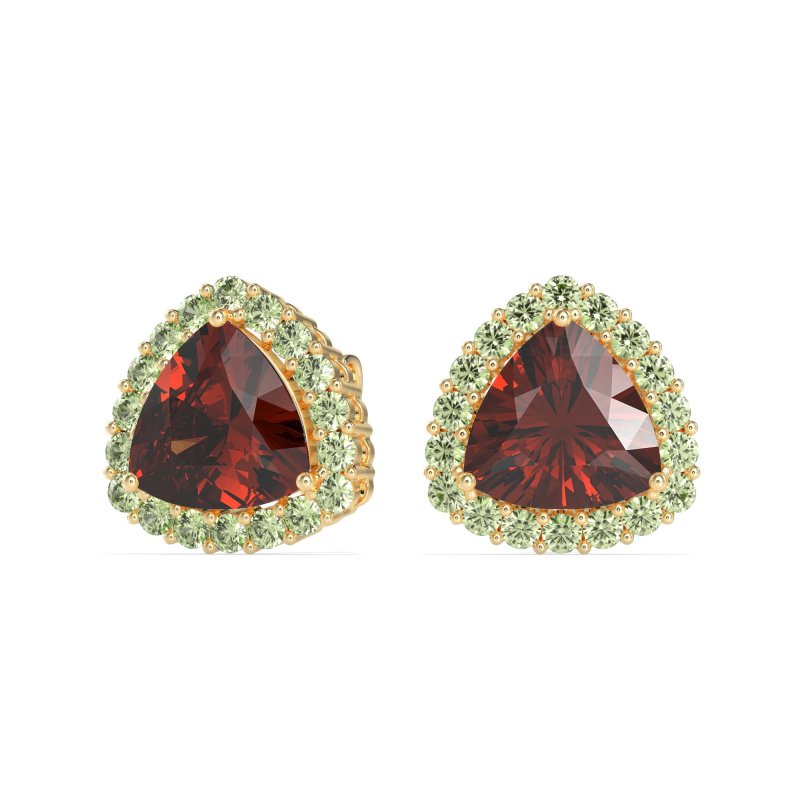 Trillion Halo Stud Earrings